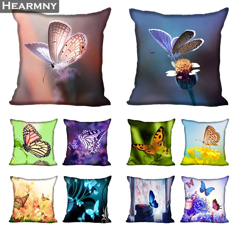 

Butterfly Pillow Case For Home Decorative Pillows Cover Invisible Zippered Throw PillowCases 40X40,45X45cm