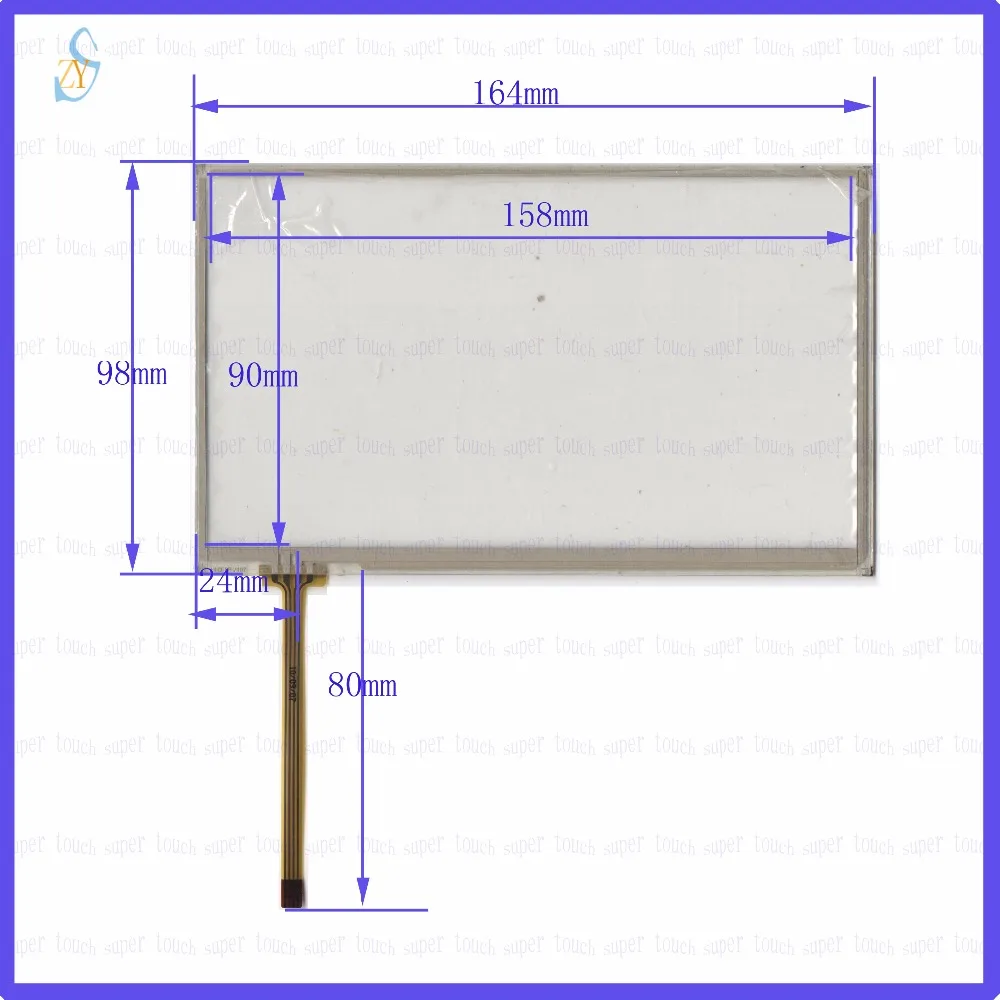 

ZhiYuSun HLD-TP-2107 7inch 4-wire resistive touch panel for Car DVD, 164*98 GPS Navigator screen glass this is compatible