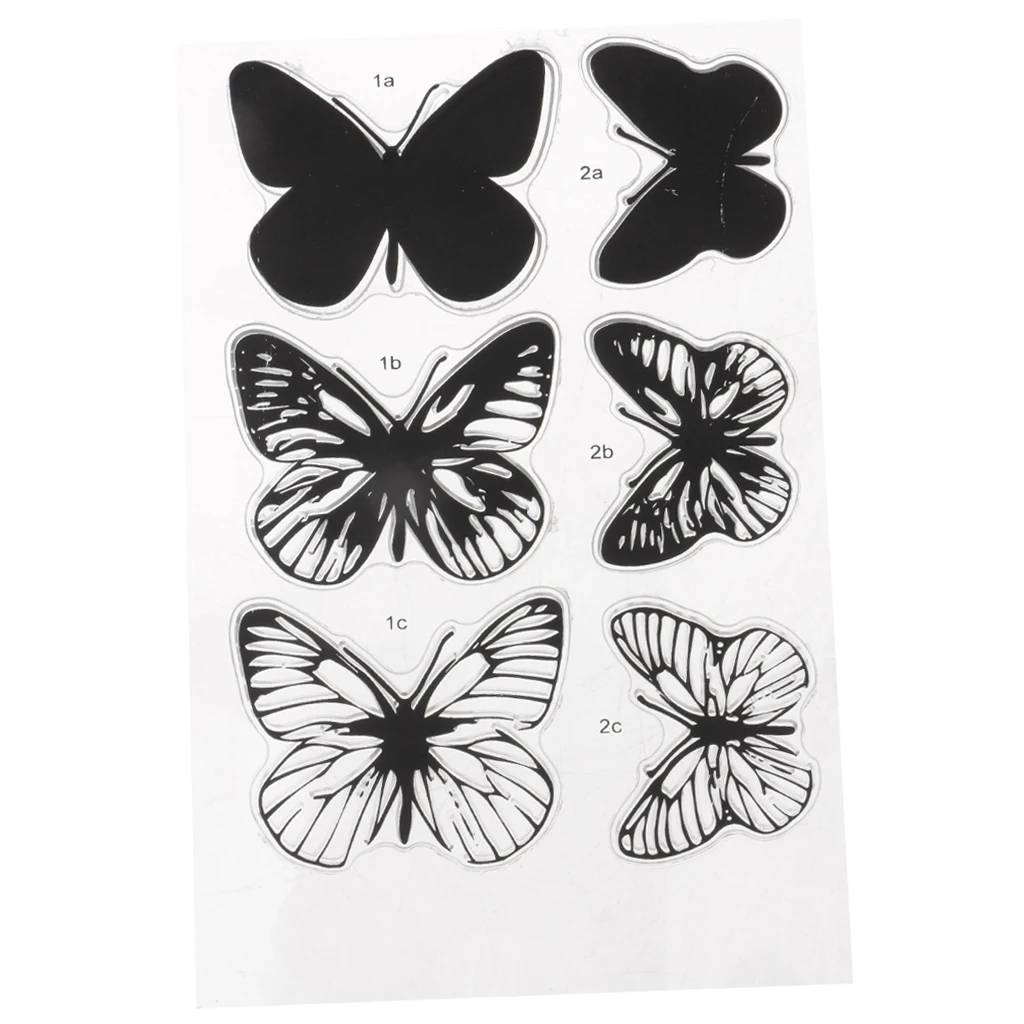 Butterfly Transparent Silicone Clear Rubber Stamp Sheet Cling Scrapbooking DIY Album Decorating Card Making Stamps