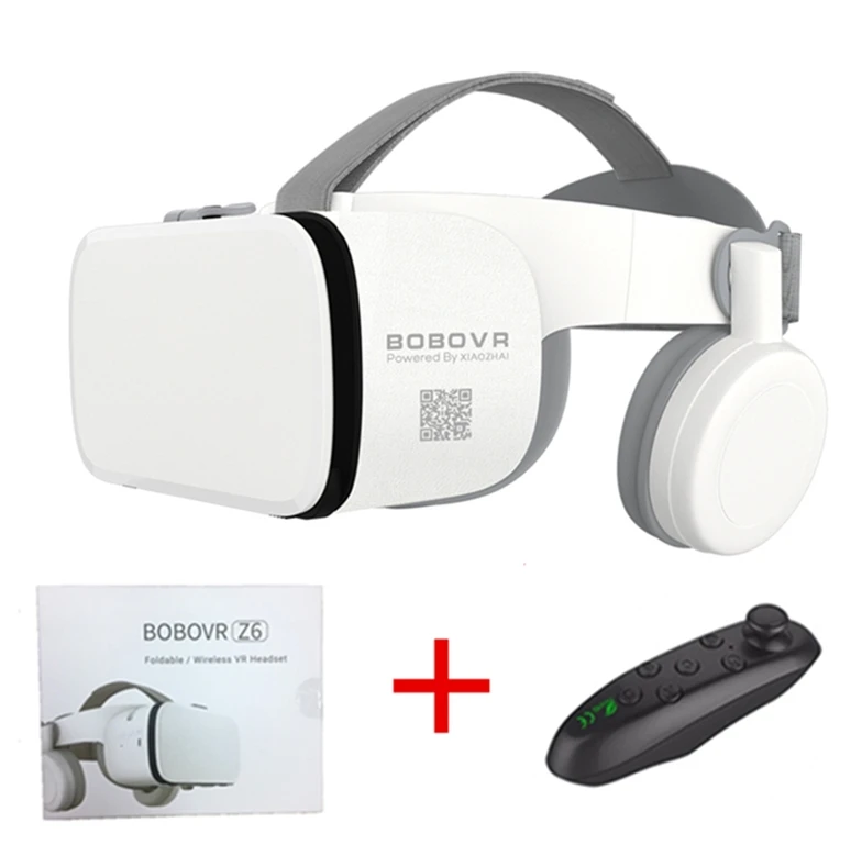 Новые Bobo vr Z6 VR очки беспроводные Bluetooth наушники VR очки Android IOS Удаленная реальность VR 3D картонные очки - Цвет: Bundle 2