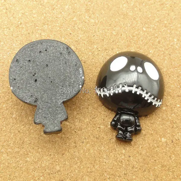 1pcs/lot resin flat back Halloween black ghost 28mm Cabochons Hair Bow Center DIY Christmas decration C119-2