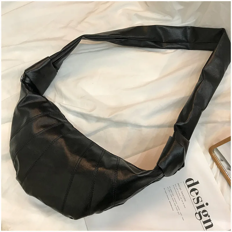 

Fashion Pu Leather Messenger Bag Women Chest Bags Light Weight Soft Shoulder Bag Female Large Capacity Zipper Phone Waist Packs