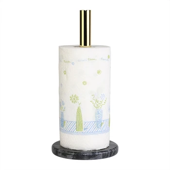 

Marble Gold-plated Household Kitchen Napkin Holder Metal Toilet Paper Organizer Vertical Restaurant Table Decor Roll Paper Shelf