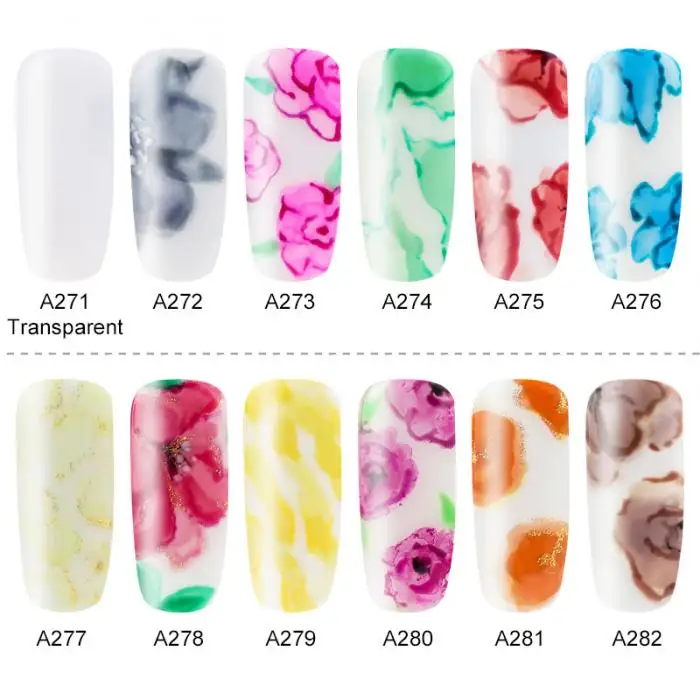 12 цветов для женщин Rosalind Nail Art Iink Smudge Liquid удобная чистка от быстросохнущего нетоксичного лака для ногтей 998