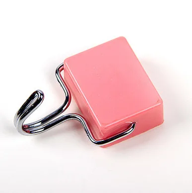 Бесшовные магнитные крючки для полотенец крючок-вешалка настенный держатель для сумки наборы для ванной крючки для кухни - Цвет: Красный