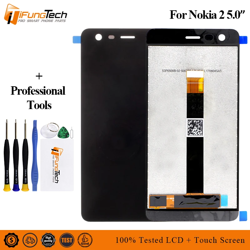 

5.0" 720x1280 pixels For Nokia 2 TA-1029 DS LCD Display Touch Screen Digitizer Assembly Replacement Parts with Tools