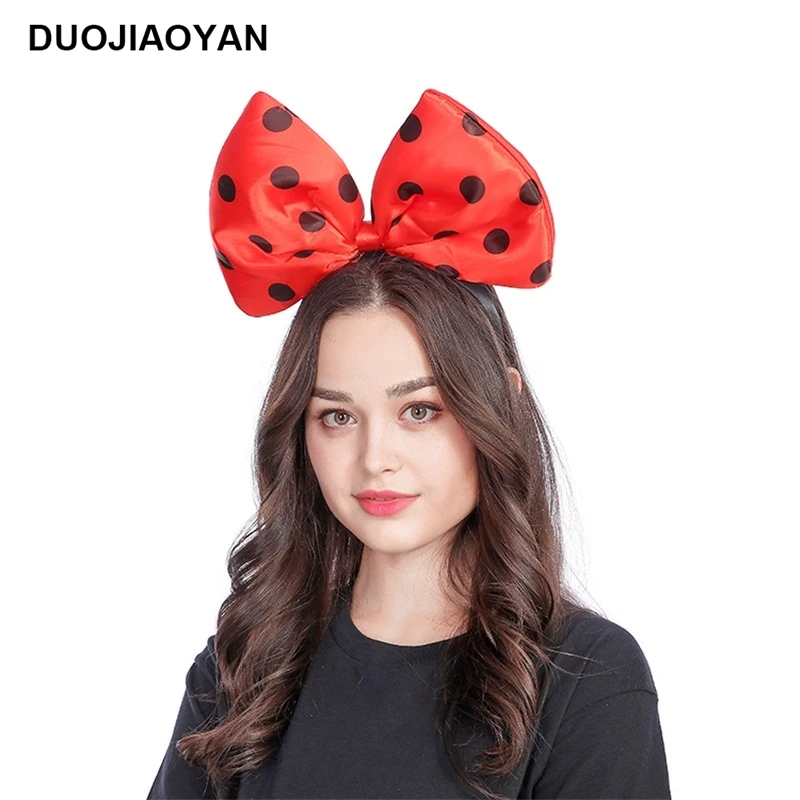 

DUOJIAOYAN Fashion Girl Concert Polka Dot Bow Hair Band Festival Celebration Headband Party Headwear Colorful Bowknot Hair Hoop