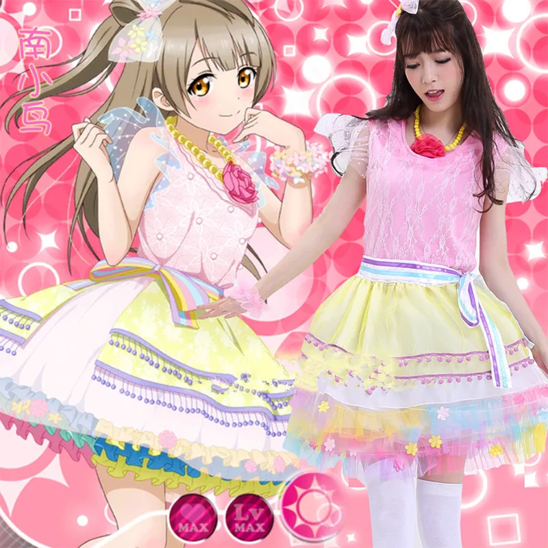 Аниме милое платье лолиты японское аниме Love Live Косплей Kotori Minami маскарадный
