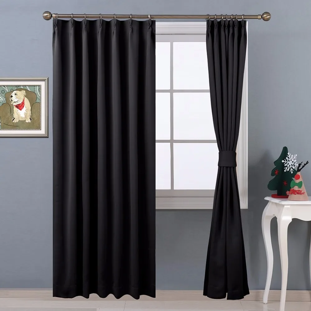NICETOWN Ready Made Solid Color Thermal Insulated Blackout Curtains