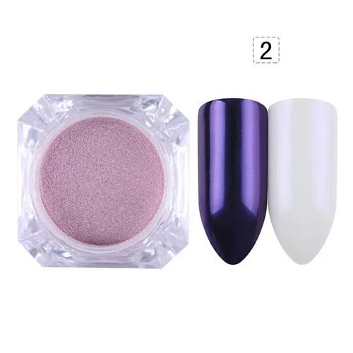 1 коробка жемчужный эффект блеск для ногтей порошок мерцающий фиолетовый розовый блеск хромированные пигменты пыль маникюр Дизайн ногтей украшение - Цвет: pattern 39952-2