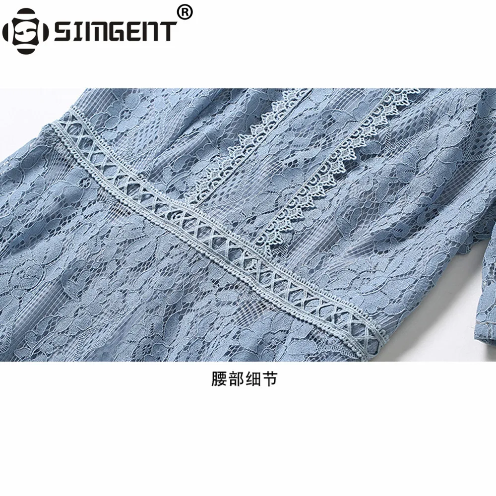 Женское летнее длинное платье Simgent элегантное тонкое кружевное с вырезами одежда