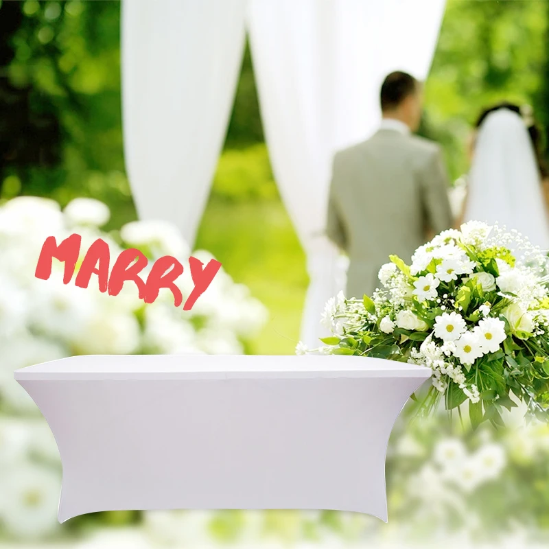  Party Stretch Tablecloth Spandex Lycra Table Cover Fit for Wedding Party Hotel Home Decoration Meet