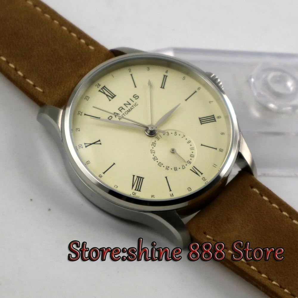 42 мм Parnis off white циферблат 24 часа ST1690 автоматический механизм мужские часы|watch men|watch