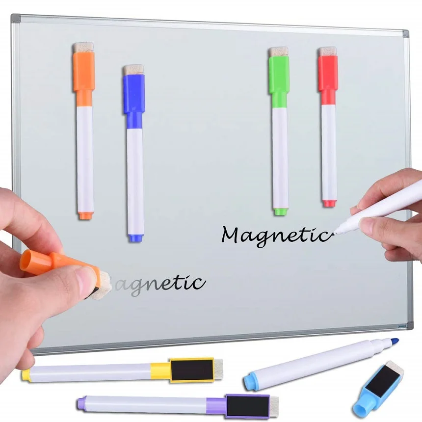 1pc Magnetic Whiteboard Marker Pen White Board Dry Erase Fine Nib Pen with Eraser Rubber Magnetic Markers Brush Fridge Magnets - Image 5