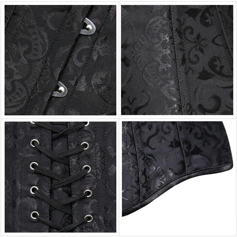 Plus Size Steampunk Corset Double 26 Steel Boned Corset Overbust Long Torso Bustiers Waist Trainer Corsets Shapewear Cincher Plus Size Steampunk Corset Double 26 Steel Boned Corset Overbust Long Torso Bustiers Waist Trainer Corsets Shapewear Cincher