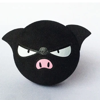 

Black Pig face Little Cute Adorable Cartoon Doll Antenna Ball EVA Foam Aerial Toppers Decoration Car Styling Roof Ornament