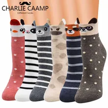 Чарли caamp осень и Новинка зимы стерео мультфильм животных хлопок трубка женский тренд милый сладкий серии носки F237