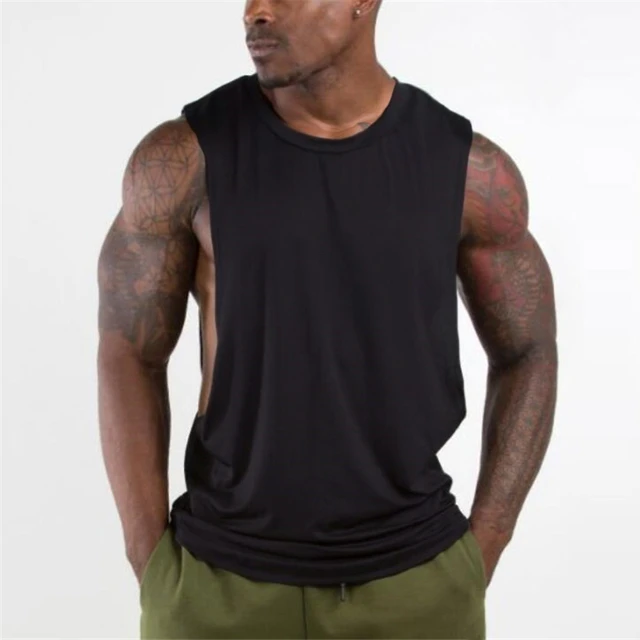 Gym Men Singlet Cotton Vests Training Tank Top Athletic Wear Men