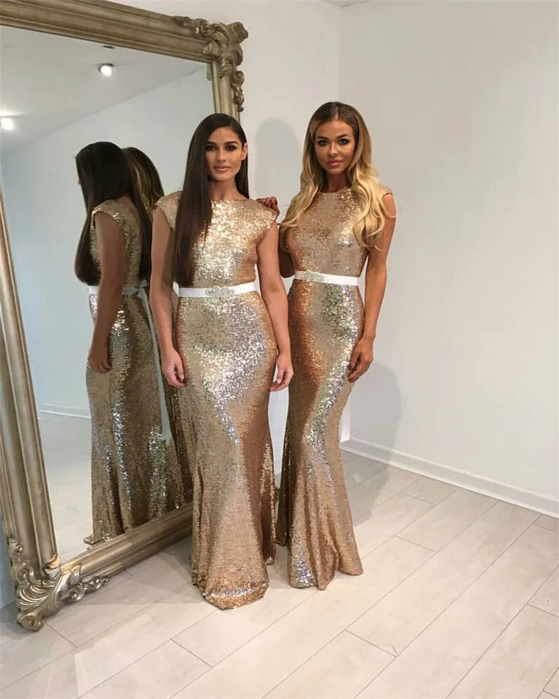 Wedding Gold Bridesmaid Dresses popular gold bridesmaids dresses buy cheap elgant 2017 bridesmaid champagne floor length mermaid tank coral lilac mint import sequin
