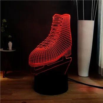 

Dream Master Novelty 3D Ice Skates LED 7 Color Change Illusion Decor Home Bedside USB Night Table Mood Lamp Holiday Kid Gift Toy