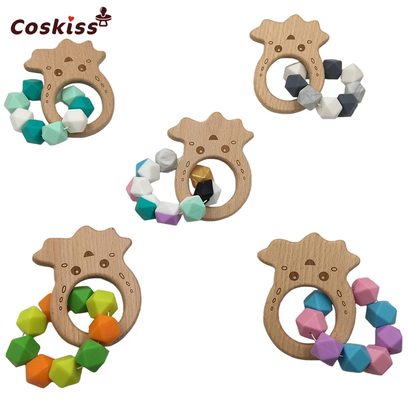 Anneau De Dentition En Silicone 5 Pieces Bracelet Jonc Perle Pour Bebe Anneau De Dentition Poulpe En Bois De Hetre Jouet Pour Enfants A Macher Aliexpress