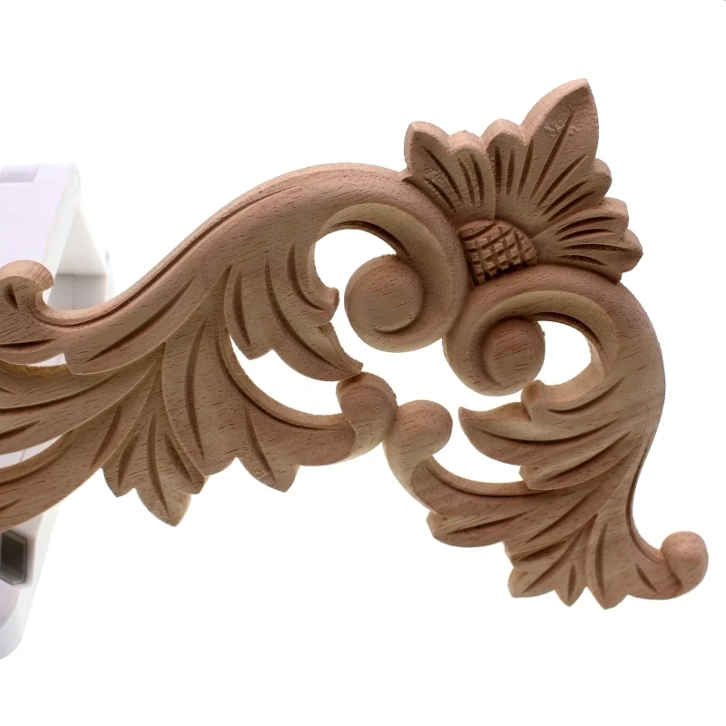 Floral Wood Carved Corner Applique Furniture Cabinet Door Frame Wall Home Decoration Accessories ornament crafts,wooden figurine crafts,resin crafts,glass fruit pendants