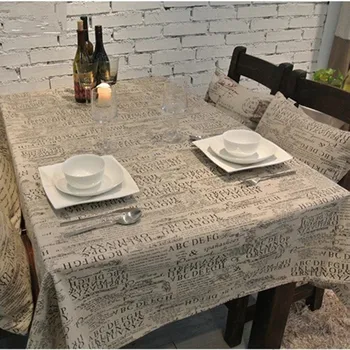 

Free Shipping European Big Letter Tablecloth Home/Restrantl/Bar Flaxen Table Cover Mantel De Mesa Multifunction Covered Cloth
