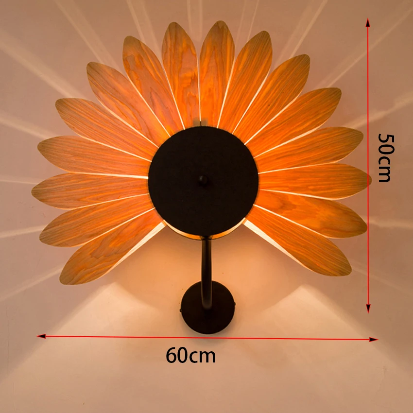 Sudostasien Holz Wand Lampe Dia 54 Cm 60 Cm Sonne Blume Kreative