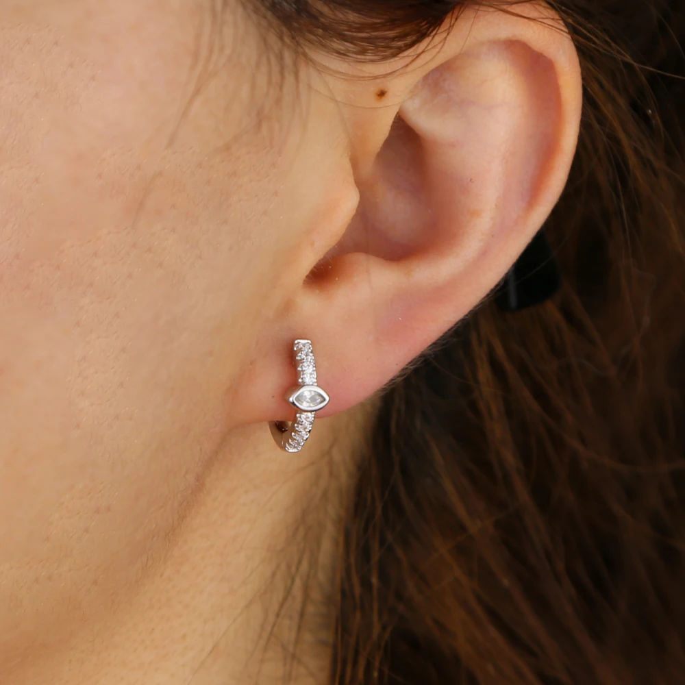 minimal minimalist geometric simple small tiny huggie hoops birthstone colorful women delicate cz earring