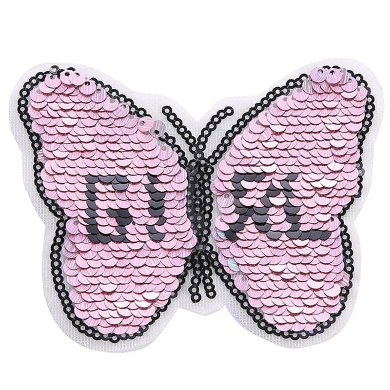 

Penguin And Butterfly Reversible Change Color Sequins Sew On Patches For Clothes DIY Patch Applique Bag Clothing Coat Crafts