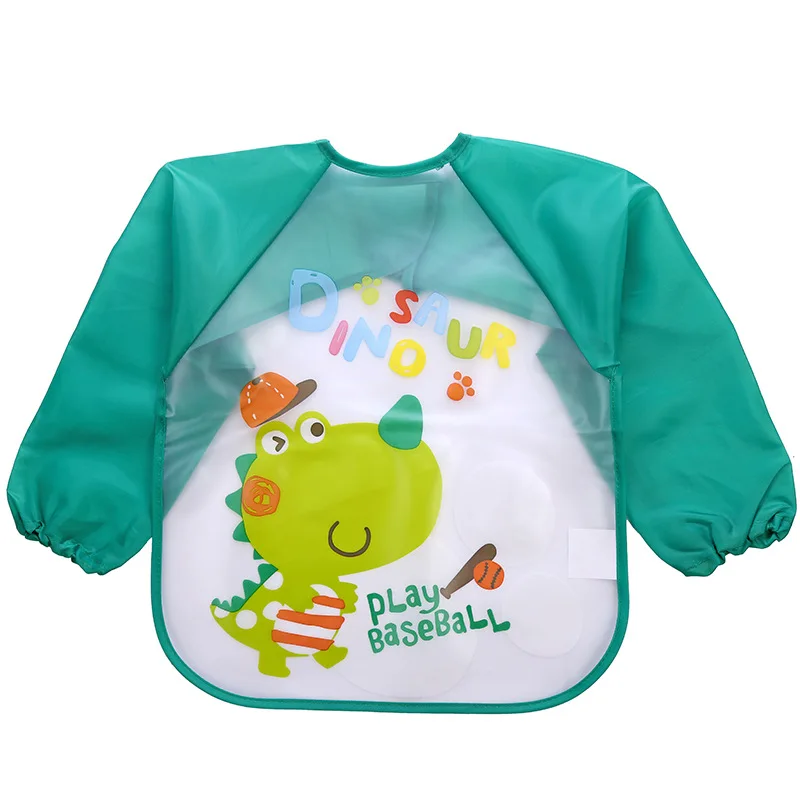 

Cute Baby Bibs Waterproof EVA Full Sleeve Bibs Kids Eating Breastplate Children Apron Long Sleeve Feeding Bibs Baby Cloth Stuff