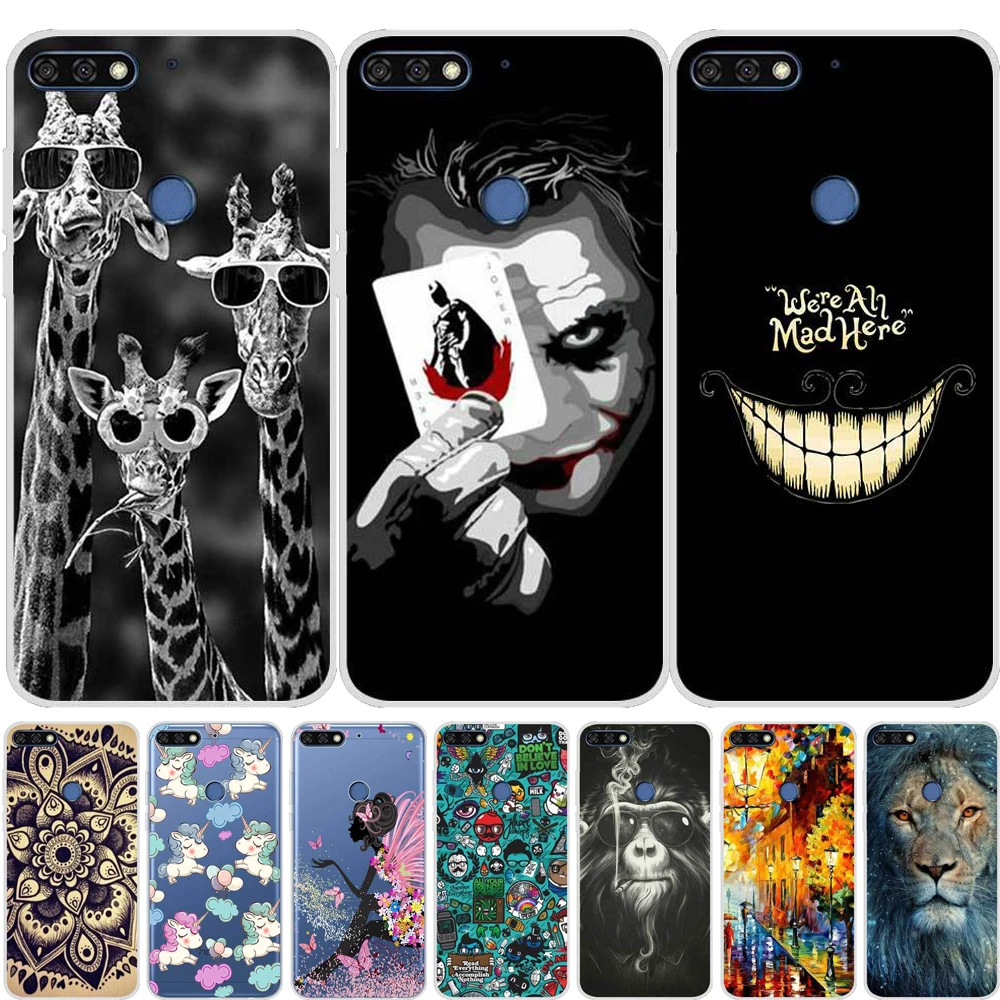 

Russia Version For Huawei Honor 7C Case Cover 5.7" Soft Silicone Honor 7C Protective Cases for Huawei Honor 7C AUM-L41 5.7 inch