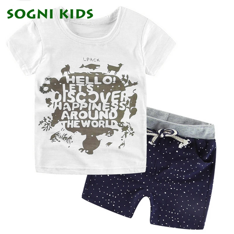 2017 summer baby boys clothing set kids children s korte T shirts Shorts 2pcs Sets Discovery