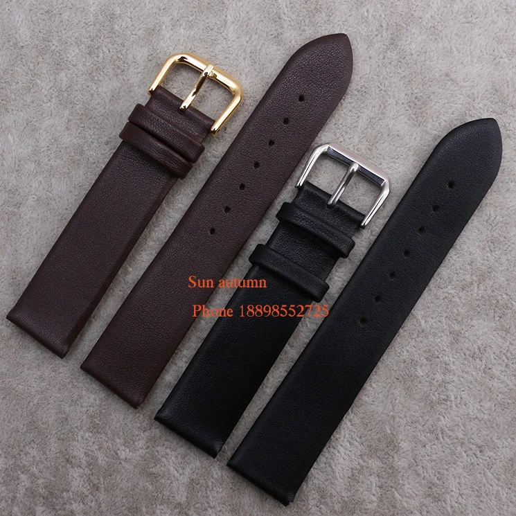 

Wholesale ! Straps for wrist watches6 7 8 10 12 14 16 18 19 20 22 -mm Watch Band Soft and thin accessories Black brown