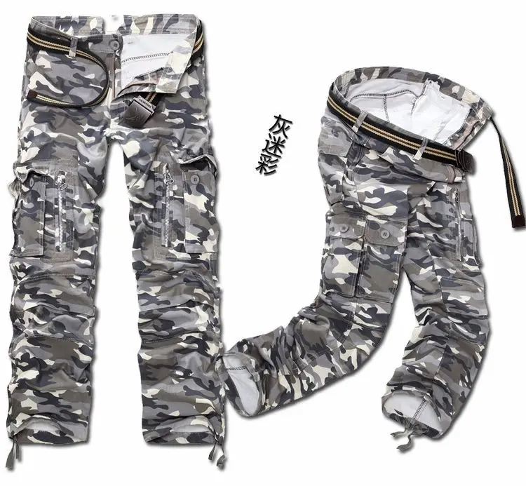 Army Tactical Pants Multi-pocket 100% Cotton Army Green Camouflage Cargo Pants Men Plus Large Size 28-40 cargo pants military cargo pants