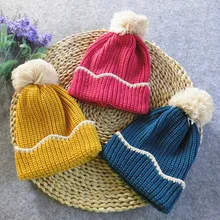 Зимняя детская шапочка вязаная бини детская шапка для младенцев детская теплая шапка для мальчиков и девочек Новинка