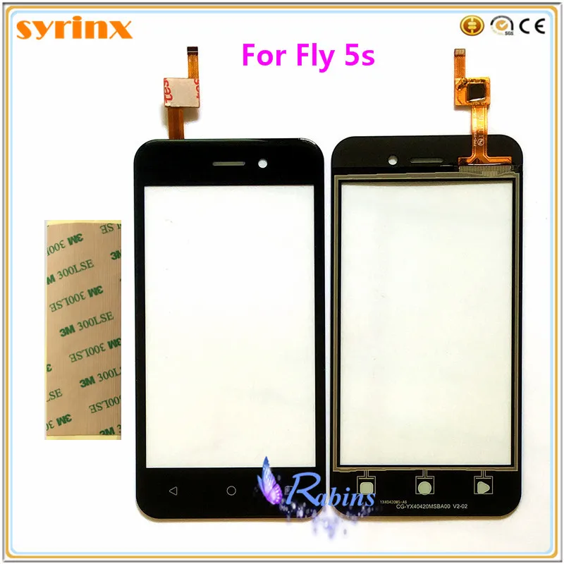 SYRINX сенсорный экран для мобильного телефона для Fly 5S сенсорный экран дигитайзер Передняя стеклянная панель 3M лента для Fly 5S