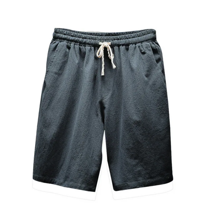 Litthing мужские льняные комплекты бренды o-образным вырезом сплошной короткий рукав футболка шорты Летняя мода мужской повседневный Drawsting