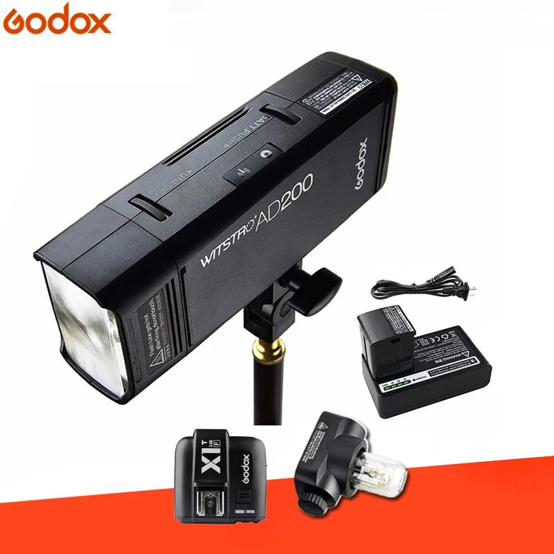 Карманный флэш-светильник GODOX AD200 ttl 2,4G HSS 1/8000s с двойной головкой 200Ws с литиевой батареей 2900 мАч+ триггер для вспышки - Цвет: AD200 and X1T-F