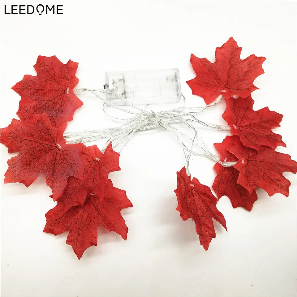 LEEDOME Maple Leaves LED String 1.5m 3m AA Battery Operated Autumn Stair Railing Plants Fence Party Decoration Light | Освещение