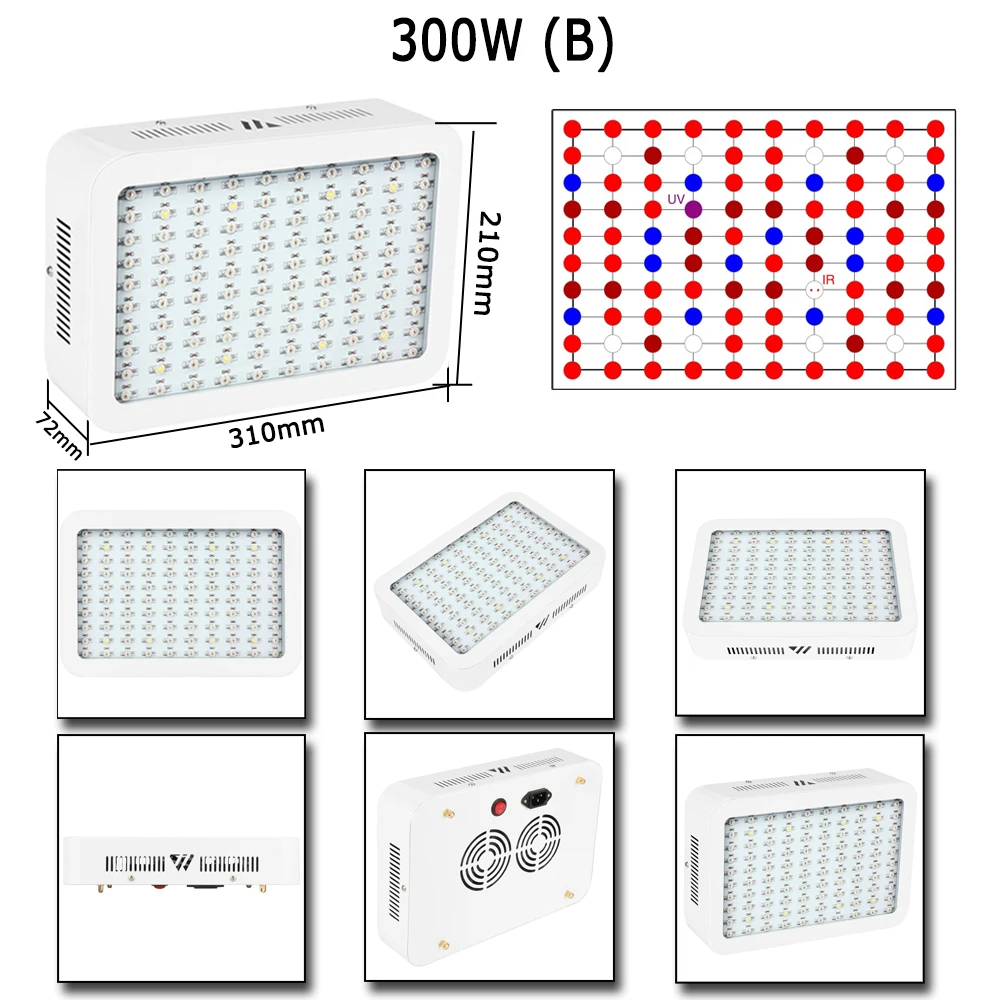 300 W светодиодный светать полный спектр для внутреннего парниковый эффект; Выращивание растений без почвы Расти Палатка растений с/х