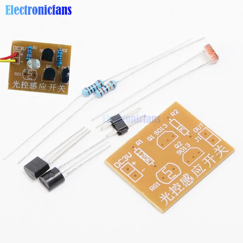 

2pcs Light Control Sensor Switch Photosensitive Induction Switch Kits DIY Electronic Trainning Integrated Circuit Suite DIY Kit