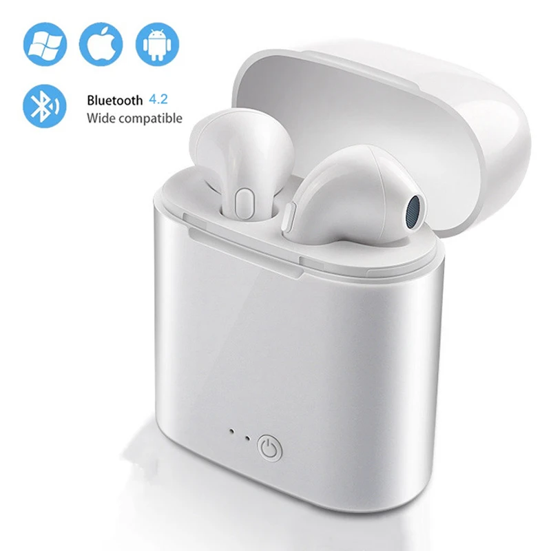 

i7s Tws Bluetooth Earphones Mini Wireless Earbuds Sport Handsfree Earphone Cordless Headset with Charging Box for xiaomi Phone