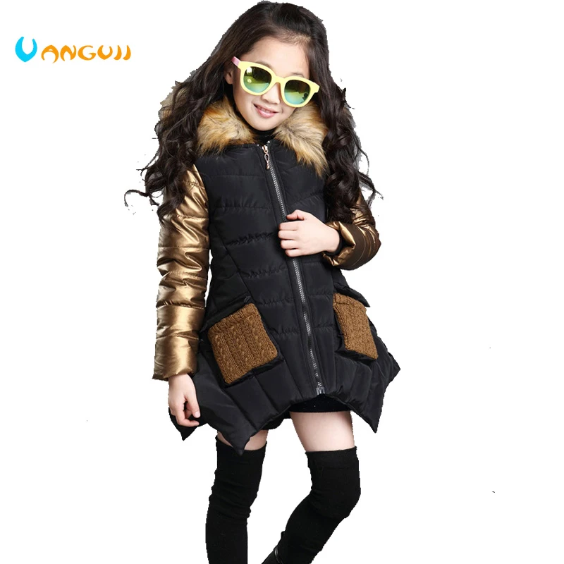 Детское пуховое пальто с капюшоном на Возраст 4 13 лет|girls outerwear|girls outerwear & coatcoat children