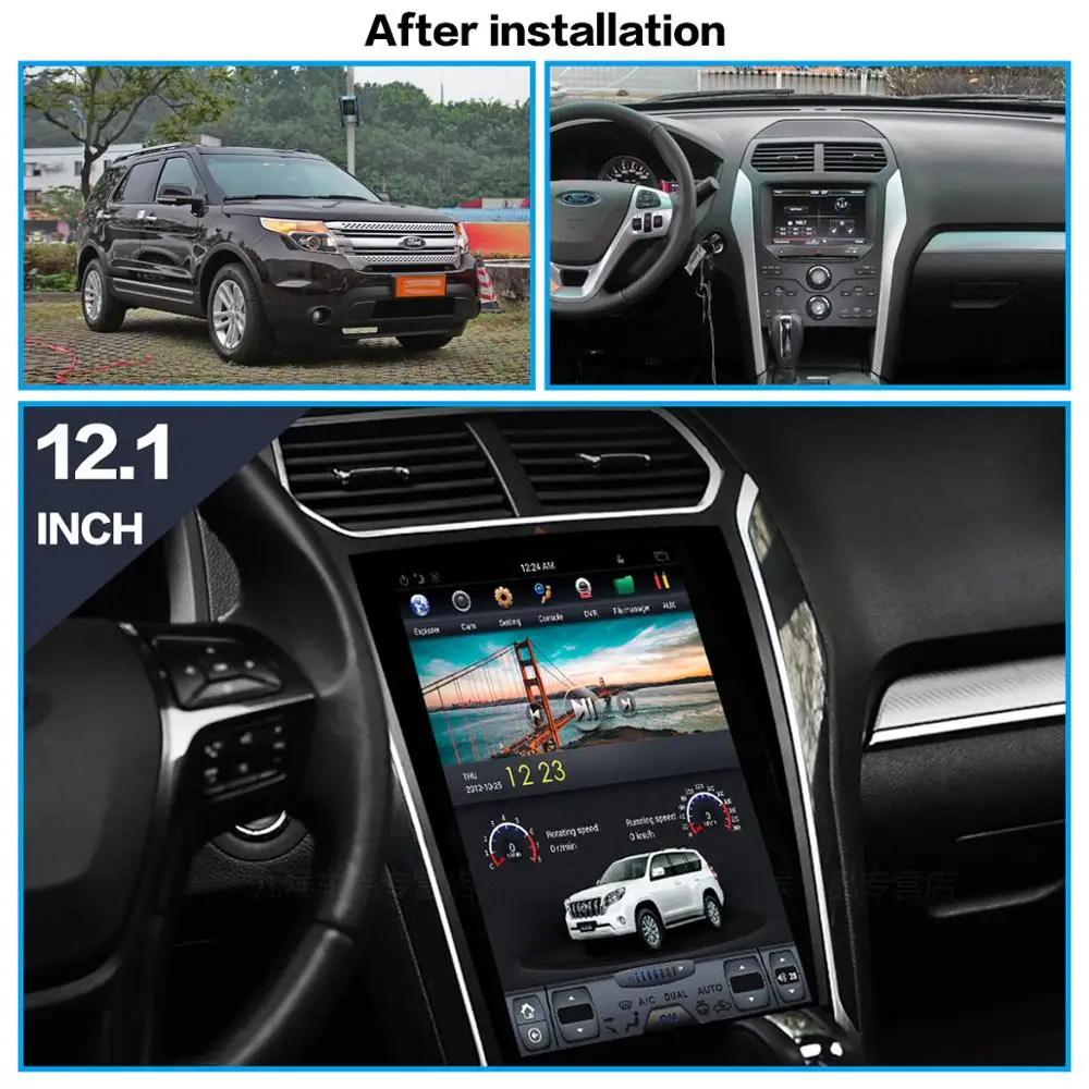 Android 8 1 Вертикальная магнитола GPS навигация для Ford Explorer 2011 2019 автомобильное Стерео