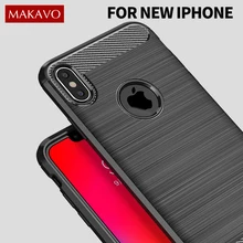 

MAKAVO Fundas For Apple iPhone XS Case iPhone XR Simple Brushed Silicone Carbon Fiber Texture Back Cover Cases For iPhone XS Max