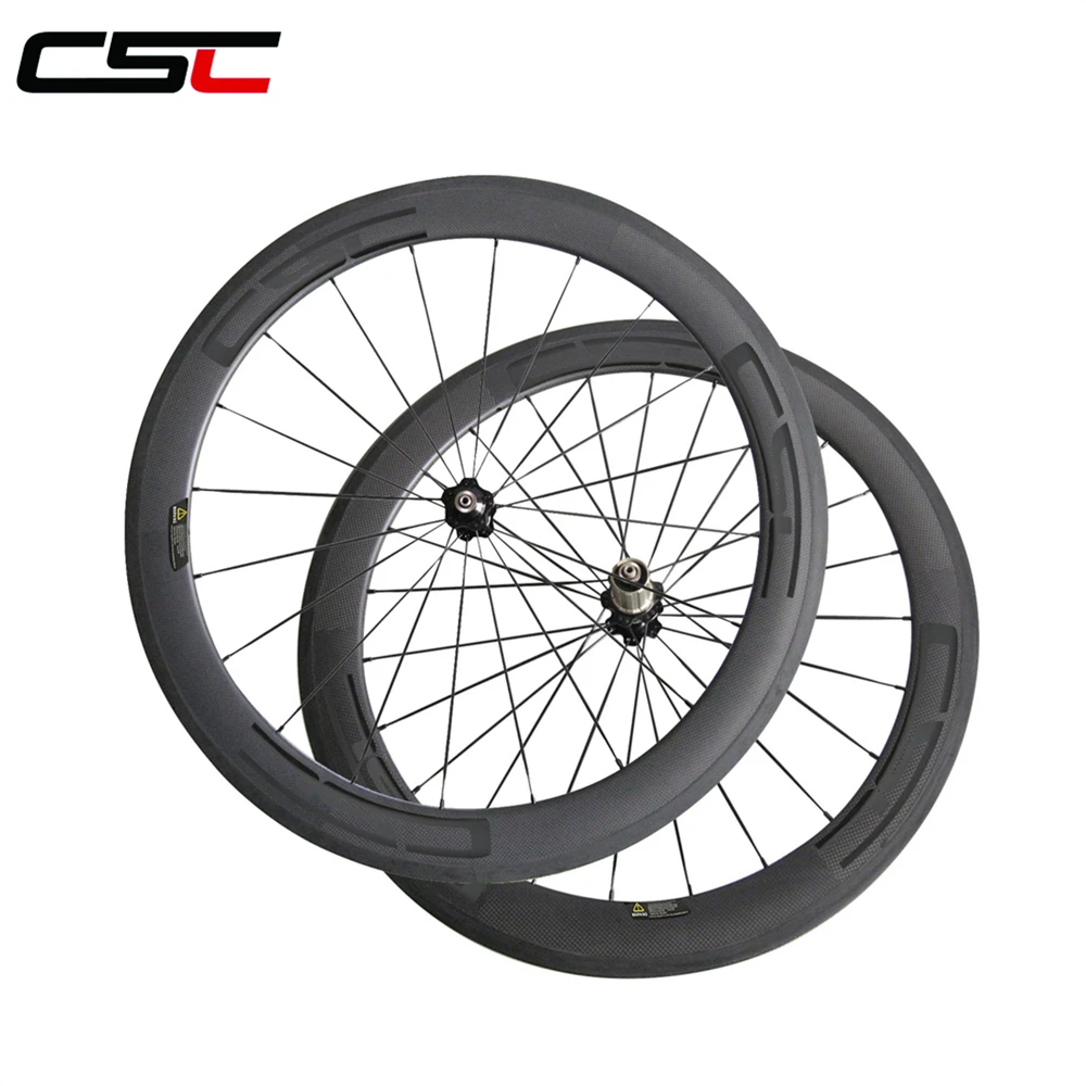 Discount CSC  25mm wide 60mm U Clincher Tubeless  Carbon Road  Bicycle Wheels PILLAR 1420 spokes 2