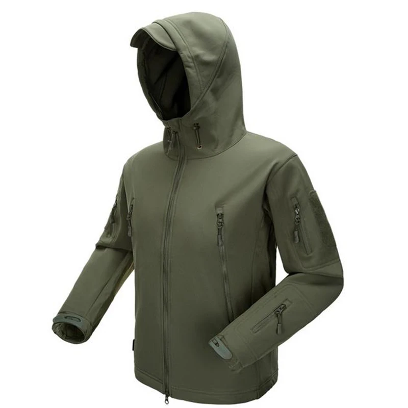 

ESDY Outdoor Jacket Coat Water-resistant Luker TAD Shark Skin Soft Shell Hoodie Military Airsoft Camping Hiking Clothing WST115