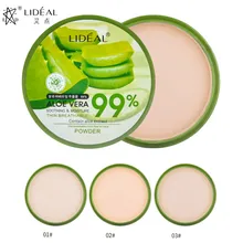LIDEAL Natural Aloe Vera Pressed Powder LongLasting Face Compact Powder Makeup Moisturizer Whitening Smooth Foundation Concealer
