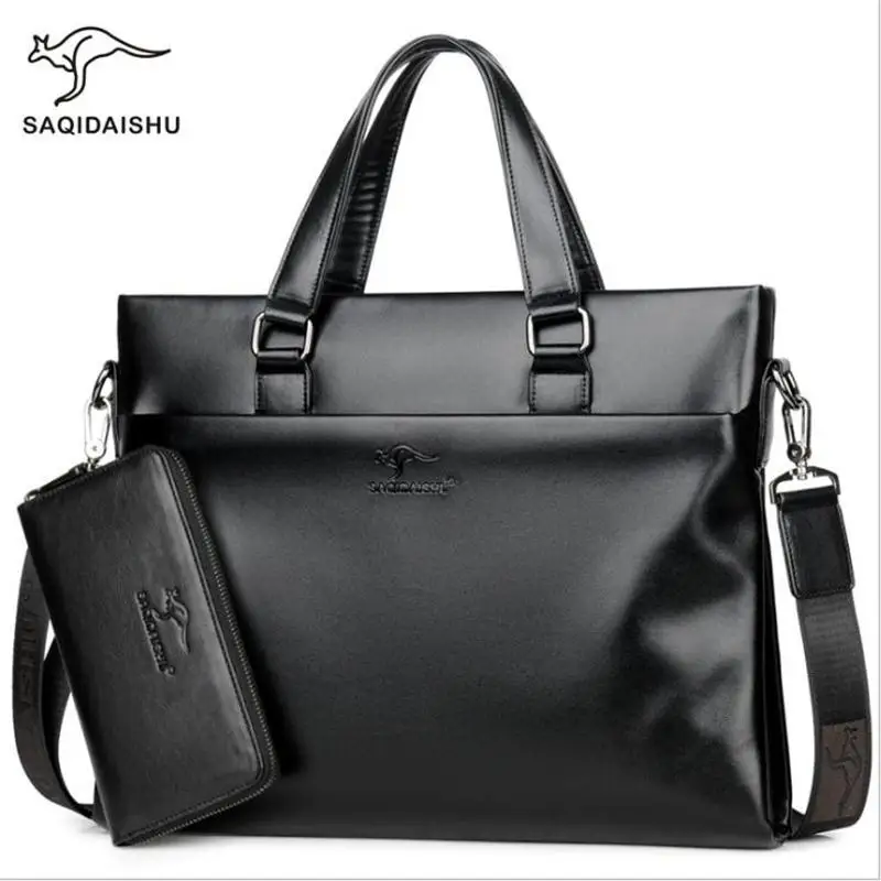 Новый для мужчин мужские портфели для отдыха бизнес сумка t качество PU Формальные работы сумки большой ёмкость мужской